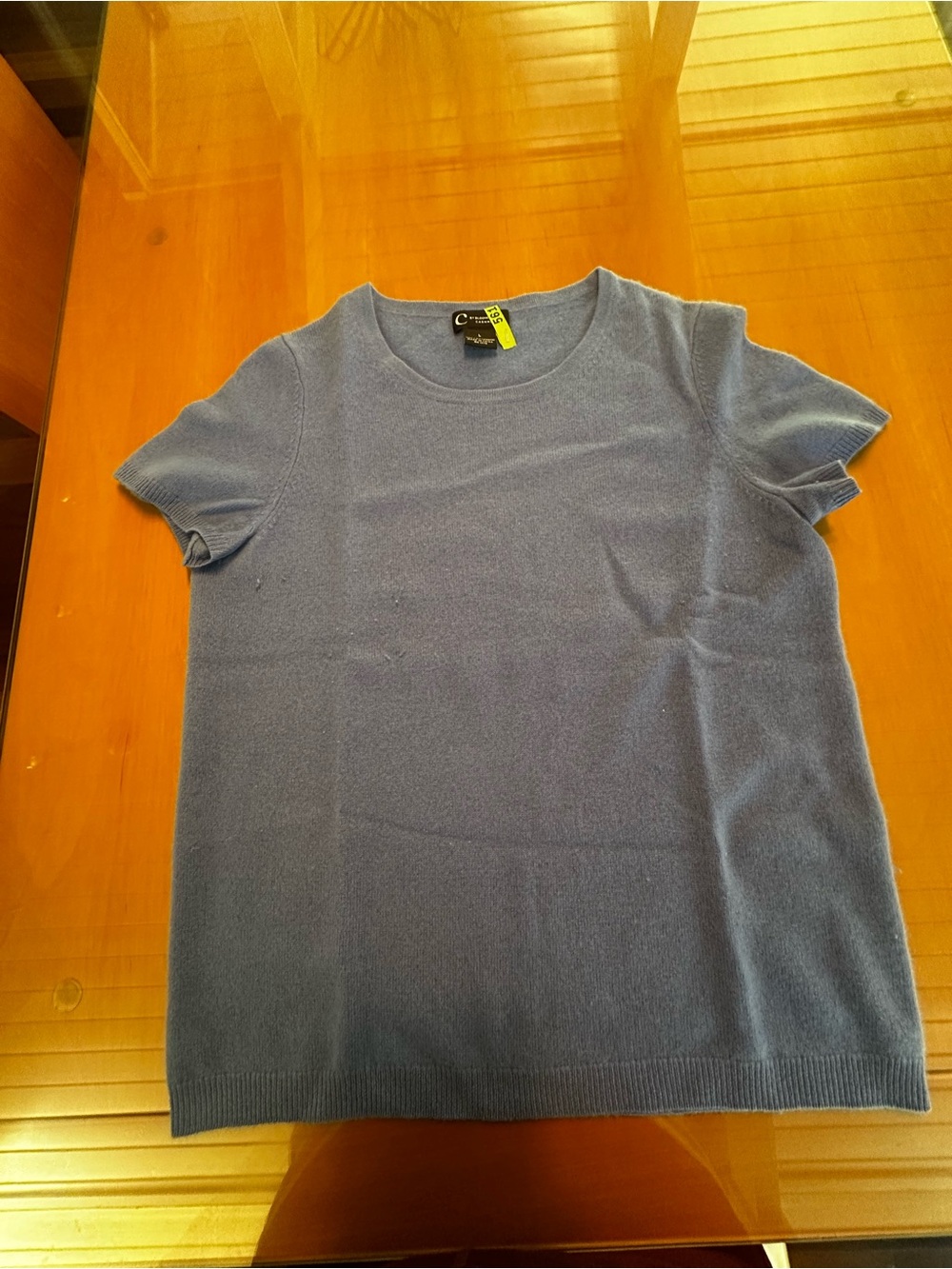 Bloomingdale's Women's Short-Sleeve Crewneck Sweater in Slate Blue